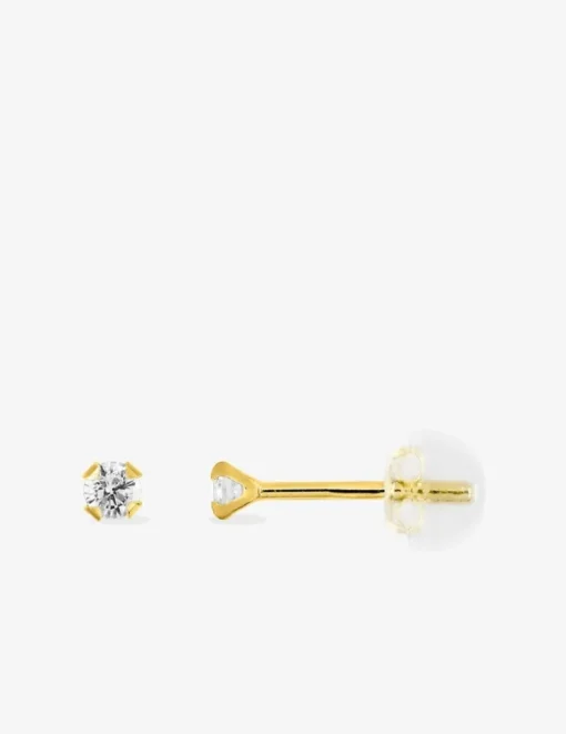 Boucles d'oreilles or jaune 375‰ et oxyde de zirconium SO OR