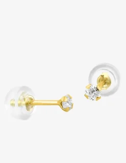 Boucles d'oreilles or jaune 375‰ et oxyde de zirconium SO OR