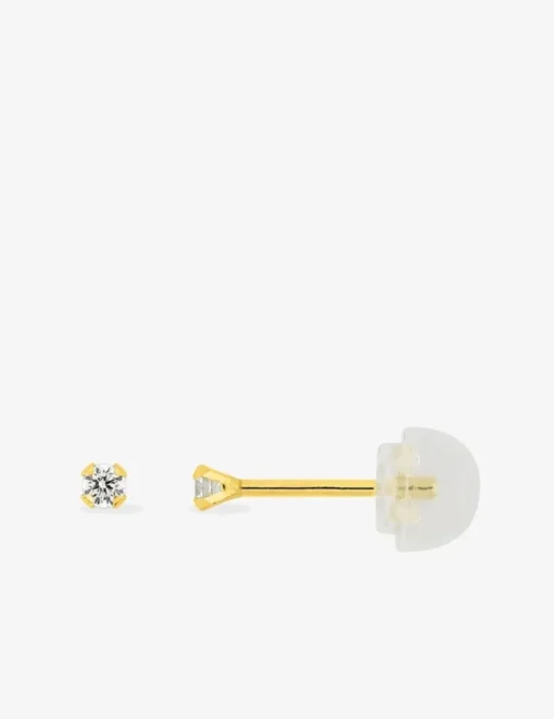 Boucles d'oreilles or jaune 375‰ et oxyde de zirconium SO OR