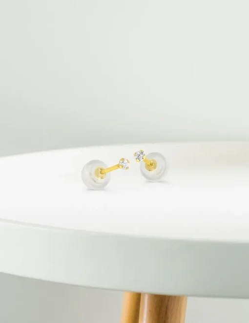 Boucles d'oreilles or jaune 375‰ et oxyde de zirconium SO OR