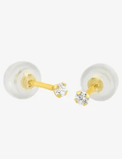 Boucles d'oreilles or jaune 375‰ et oxyde de zirconium SO OR