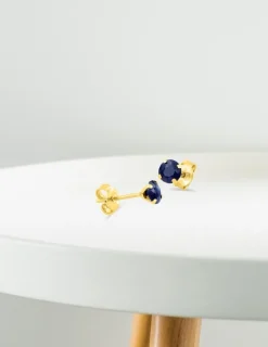 Boucles d'oreilles or jaune 375‰ et saphir SO OR