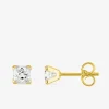 Boucles d'oreilles or jaune 375‰ et oxyde de zirconium SO OR