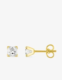 Boucles d'oreilles or jaune 375‰ et oxyde de zirconium SO OR