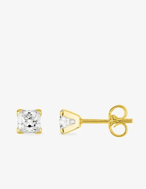 Boucles d'oreilles or jaune 375‰ et oxyde de zirconium SO OR