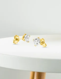 Boucles d'oreilles or jaune 375‰ et oxyde de zirconium SO OR