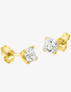 Boucles d'oreilles or jaune 375‰ et oxyde de zirconium SO OR