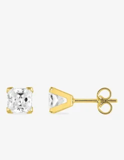 Boucles d'oreilles or jaune 375‰ et oxyde de zirconium SO OR