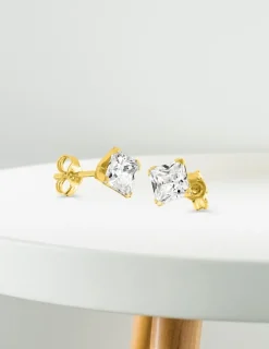 Boucles d'oreilles or jaune 375‰ et oxyde de zirconium SO OR
