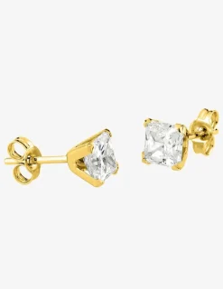 Boucles d'oreilles or jaune 375‰ et oxyde de zirconium SO OR
