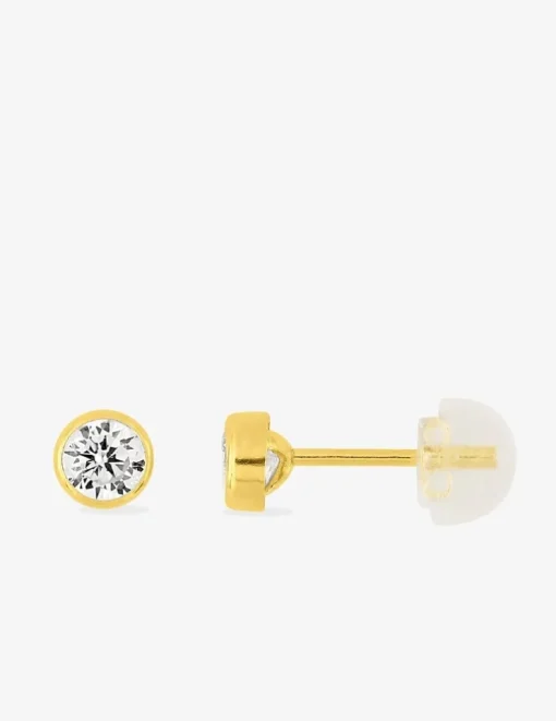 Boucles d'oreilles or jaune 375‰ et oxyde de zirconium SO OR