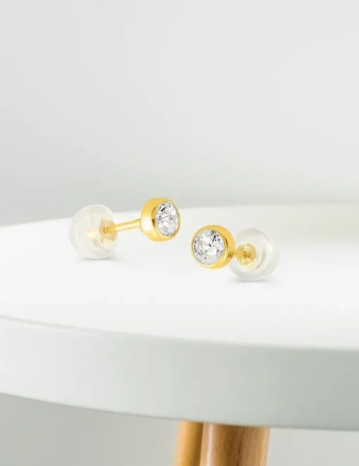 Boucles d'oreilles or jaune 375‰ et oxyde de zirconium SO OR
