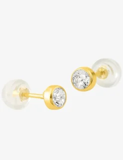 Boucles d'oreilles or jaune 375‰ et oxyde de zirconium SO OR