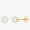 Boucles d'oreilles or jaune 375‰ et perle 7 mm SO OR