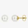 Boucles d'oreilles or jaune 375‰ et perle 6 mm SO OR