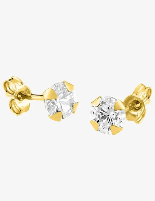 Boucles d'oreilles or jaune 375‰ et oxyde de zirconium SO OR