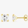 Boucles d'oreilles or jaune 375‰ et oxyde de zirconium SO OR