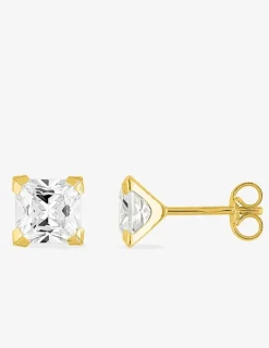 Boucles d'oreilles or jaune 375‰ et oxyde de zirconium SO OR