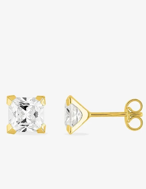Boucles d'oreilles or jaune 375‰ et oxyde de zirconium SO OR