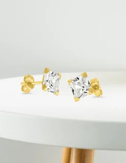 Boucles d'oreilles or jaune 375‰ et oxyde de zirconium SO OR
