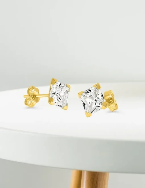 Boucles d'oreilles or jaune 375‰ et oxyde de zirconium SO OR