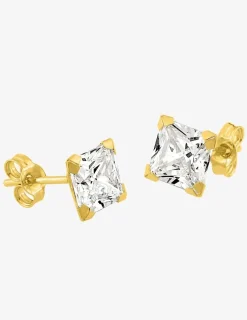 Boucles d'oreilles or jaune 375‰ et oxyde de zirconium SO OR