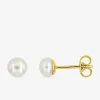 Boucles d'oreilles or jaune 375‰ et perle 5mm SO OR