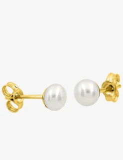 Boucles d'oreilles or jaune 375‰ et perle 5mm SO OR