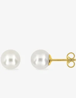 Boucles d'oreilles or jaune 375‰ et perle 7 mm SO OR