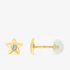 Boucles d'oreilles or jaune 375‰ et oxyde de zirconium SO OR