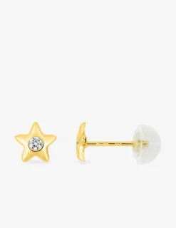 Boucles d'oreilles or jaune 375‰ et oxyde de zirconium SO OR