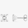 Boucles d'oreilles oxyde de zirconium carré 6 mm or blanc 750‰ SO OR