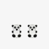 Boucles d'oreilles pandas argent 925 ‰ laque noir et blanc SO OR