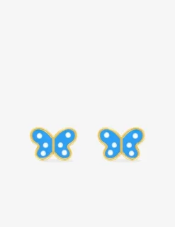 Boucles d'oreilles papillon or jaune 375‰ et laque SO OR