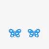 Boucles d'oreilles papillons argent 925 ‰ et laque bleu SO OR