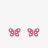 Boucles d'oreilles papillons rose argent 925 ‰ laque SO OR