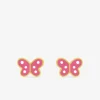 Boucles d'oreilles papillon or jaune 375‰ et laque SO OR