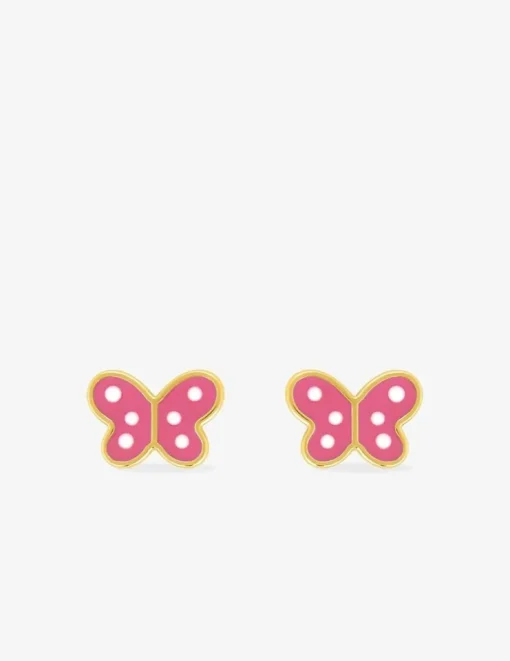 Boucles d'oreilles papillon or jaune 375‰ et laque SO OR