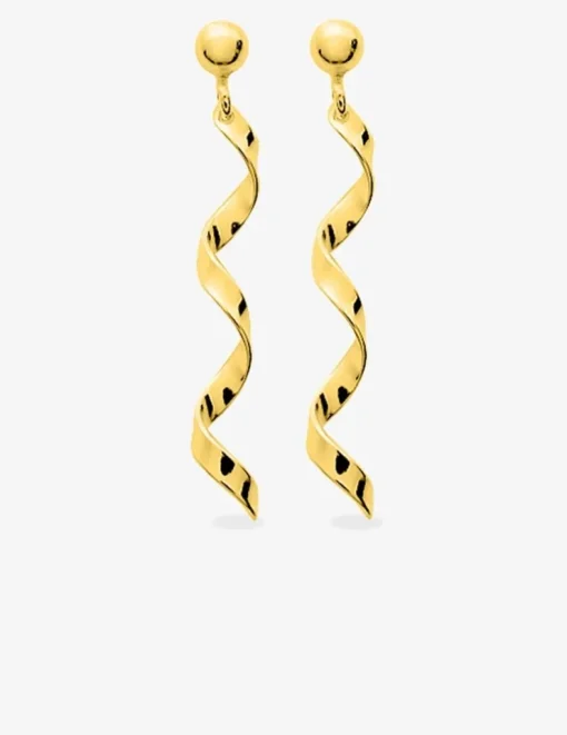 Boucles d'oreilles pendantes serpentin plaqué or SO OR