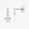 Boucles d'oreilles pendantes étoiles or blanc 375‰ SO OR