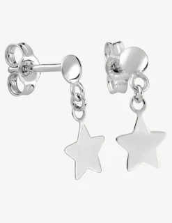 Boucles d'oreilles pendantes étoiles or blanc 375‰ SO OR