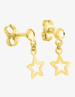 Boucles d'oreilles pendantes étoiles or jaune 375‰ SO OR