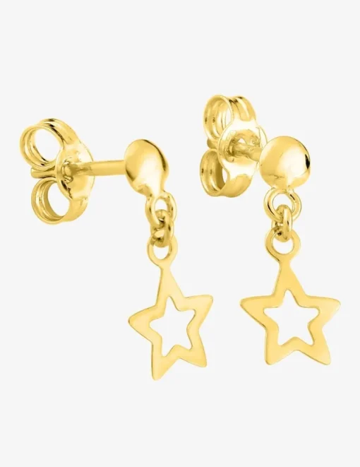 Boucles d'oreilles pendantes étoiles or jaune 375‰ SO OR