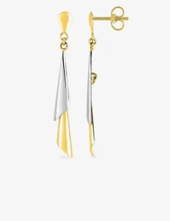 Boucles d'oreilles pendantes bicolores or 375‰ SO OR
