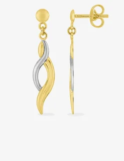 Boucles d'oreilles pendantes bicolores or 375‰ SO OR