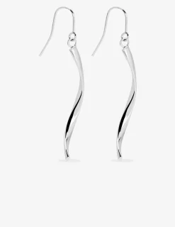 Boucles d'oreilles pendantes or blanc 375‰ SO OR