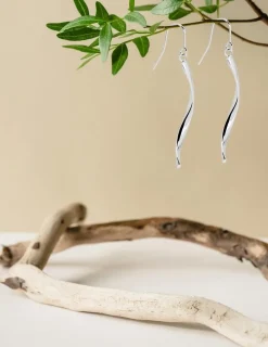 Boucles d'oreilles pendantes or blanc 375‰ SO OR