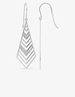 Boucles d'oreilles pendantes argent 925 ‰ motif losange SO OR