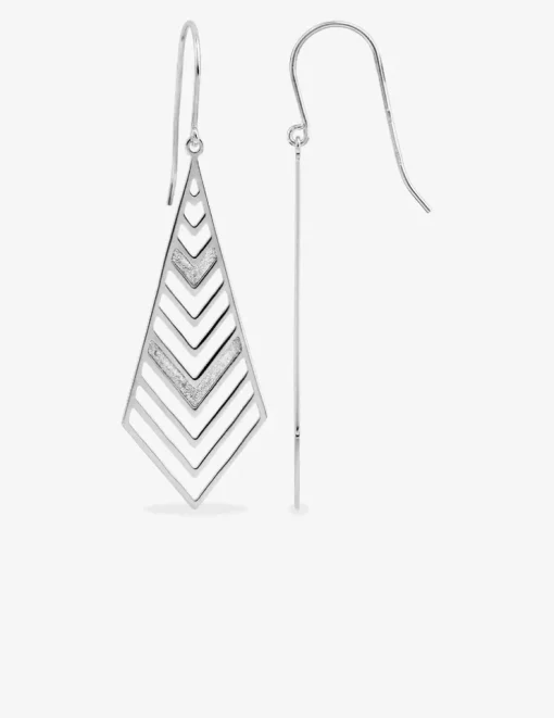 Boucles d'oreilles pendantes argent 925 ‰ motif losange SO OR