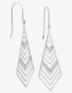 Boucles d'oreilles pendantes argent 925 ‰ motif losange SO OR